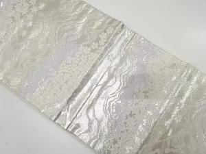 アンティーク 流水に桜・紅葉模様織り出し袋帯(着用可)